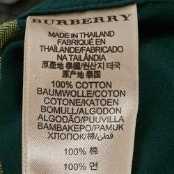 Pre Owned Burberry Brit Multicolor/Green Nova Check Herringbone Cotton Shirt S