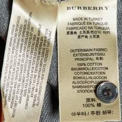 Pre Owned Burberry Brit Grey Cotton Contrast Detail Polo T-Shirt M