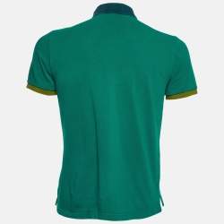 Burberry Brit Green Cotton Contrast Detail Polo T-Shirt M