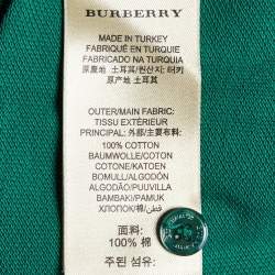 Burberry Brit Green Cotton Contrast Detail Polo T-Shirt M
