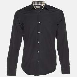 Pre Owned Burberry Brit Black Cotton Long Sleeve Shirt M