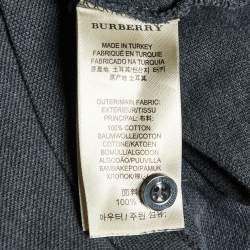 Burberry Brit Grey Cotton Long Sleeve Polo T-Shirt L