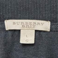 Burberry Brit Grey Cotton Long Sleeve Polo T-Shirt L