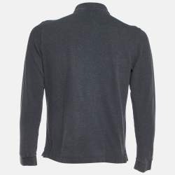 Burberry Brit Grey Cotton Long Sleeve Polo T-Shirt L