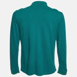 Pre Owned Burberry Brit Green Cotton Long Sleeve Polo T-Shirt L