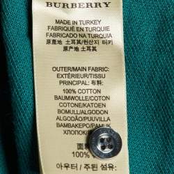 Pre Owned Burberry Brit Green Cotton Long Sleeve Polo T-Shirt L