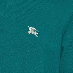 Pre Owned Burberry Brit Green Cotton Long Sleeve Polo T-Shirt L
