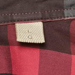 Burberry Brit Pink/Multicolor Tartan Check Cotton Button Front Shirt L