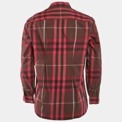 Burberry Brit Pink/Multicolor Tartan Check Cotton Button Front Shirt L