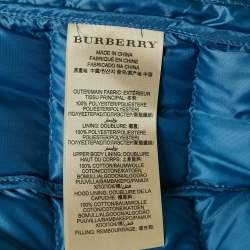Pre Owned Burberry Brit Blue Synthetic Hooded Down Vest S
