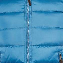 Pre Owned Burberry Brit Blue Synthetic Hooded Down Vest S