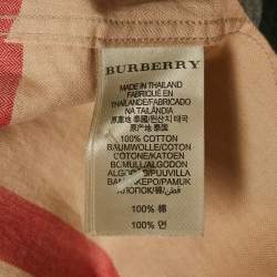 Burberry Brit Beige Tartan Check Cotton Button Front Shirt S