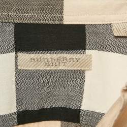 Burberry Brit Beige Tartan Check Cotton Button Front Shirt S