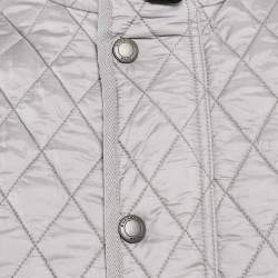 Pre Owned Burberry Brit Grey Quilted Nylon Haymarket Vest S