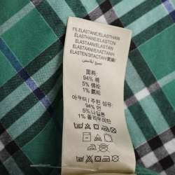 Burberry Brit Green Check Print Cotton Button Front Shirt L