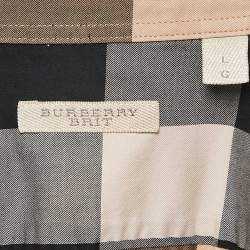 Pre Owned Burberry Brit Checks Cotton Long Sleeve Shirt L