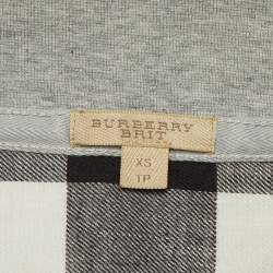 Pre Owned Burberry Brit Grey Cotton Zip-Up Jacket XS