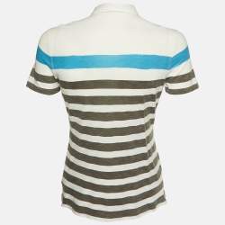 Burberry Brit White Striped Cotton Polo T-Shirt M