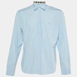 Burberry Brit Blue Cotton Button Front Shirt XL 