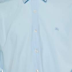 Burberry Brit Blue Cotton Button Front Shirt XL 