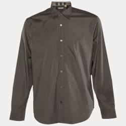 Burberry Brit Grey Cotton Button Front Shirt XL