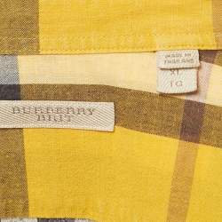 Burberry Brit Mustard/Multicolor Tartan Check Cotton Button Front Shirt XL