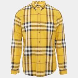 Burberry Brit Mustard/Multicolor Tartan Check Cotton Button Front Shirt XL