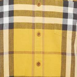 Burberry Brit Mustard/Multicolor Tartan Check Cotton Button Front Shirt XL