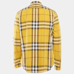 Burberry Brit Mustard/Multicolor Tartan Check Cotton Button Front Shirt XL