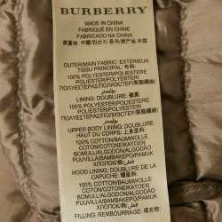 Pre Owned Burberry Brit Beige Nylon Hooded Down Vest L