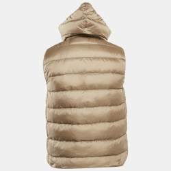 Pre Owned Burberry Brit Beige Nylon Hooded Down Vest L