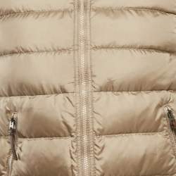 Pre Owned Burberry Brit Beige Nylon Hooded Down Vest L