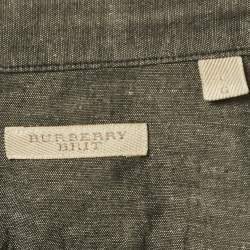 Pre Owned Burberry Brit Dark Grey Cotton Blend Button Front Shirt L