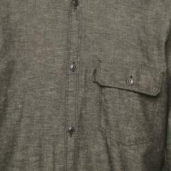 Pre Owned Burberry Brit Dark Grey Cotton Blend Button Front Shirt L