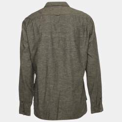 Pre Owned Burberry Brit Dark Grey Cotton Blend Button Front Shirt L