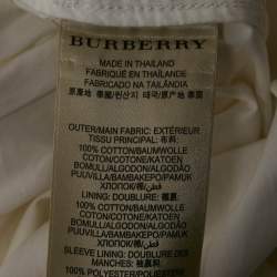 Pre Owned Burberry Brit White Cotton Double Breasted Trench Coat XXL