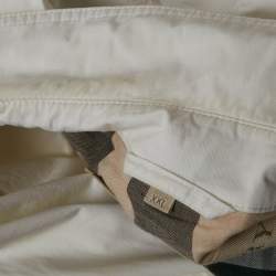 Pre Owned Burberry Brit White Cotton Double Breasted Trench Coat XXL