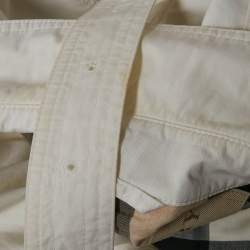 Pre Owned Burberry Brit White Cotton Double Breasted Trench Coat XXL