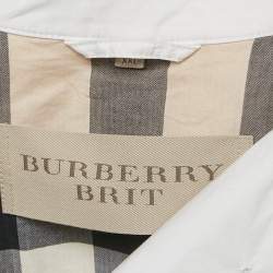 Pre Owned Burberry Brit White Cotton Double Breasted Trench Coat XXL