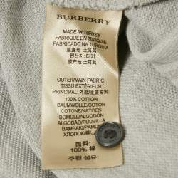 Pre Owned Burberry Brit Grey Logo Embroidery Cotton Pique Polo T-Shirt S