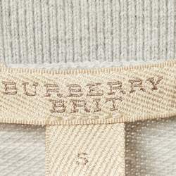 Pre Owned Burberry Brit Grey Logo Embroidery Cotton Pique Polo T-Shirt S