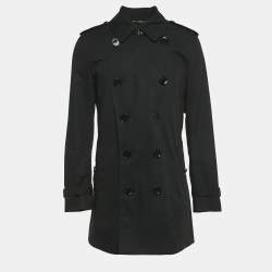 Pre Owned Burberry Brit Black Double Breasted Trench Coat M