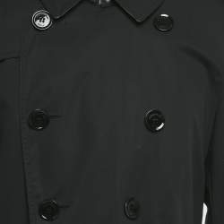 Pre Owned Burberry Brit Black Double Breasted Trench Coat M