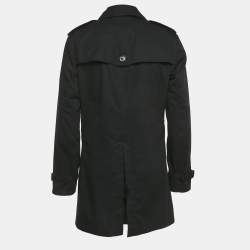 Pre Owned Burberry Brit Black Double Breasted Trench Coat M