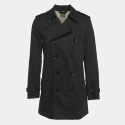 Pre Owned Burberry Brit Black Double Breasted Trench Coat M