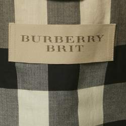 Pre Owned Burberry Brit Black Double Breasted Trench Coat M