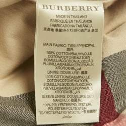 Pre Owned Burberry Brit Black Cotton Mid Length Trench Coat M 