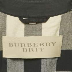 Pre Owned Burberry Brit Black Cotton Mid Length Trench Coat M 