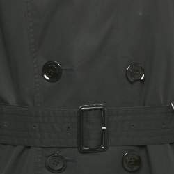 Pre Owned Burberry Brit Black Cotton Mid Length Trench Coat M 