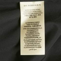 Pre Owned Burberry Brit Black Logo Embroidered Cotton Shirt XXL
